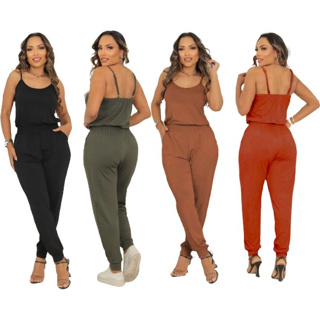 Macacão Feminino Confy Super Confortável e Versátil  Malha Viscolycra em Oferta na Shopee