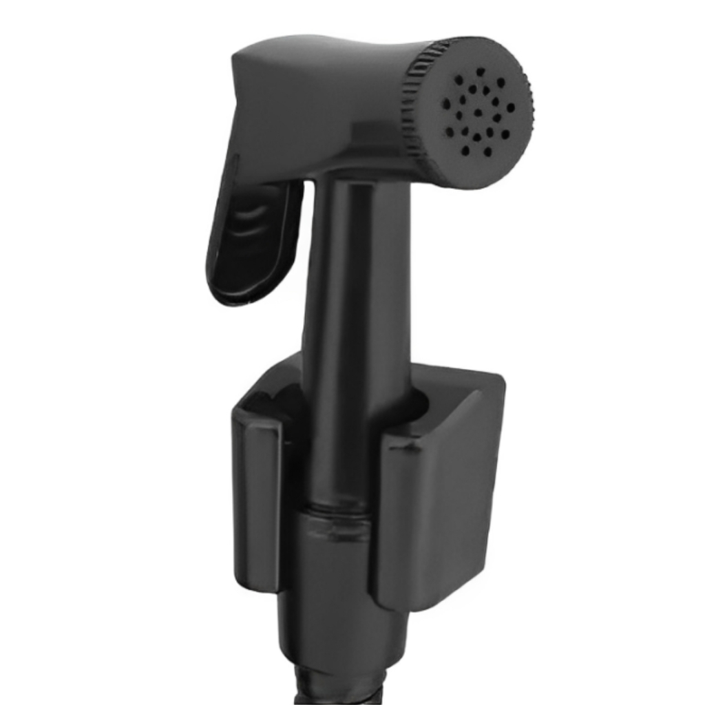 Gatilho Ducha Higiênica com Suporte de Fixação Metal Preto Fosco