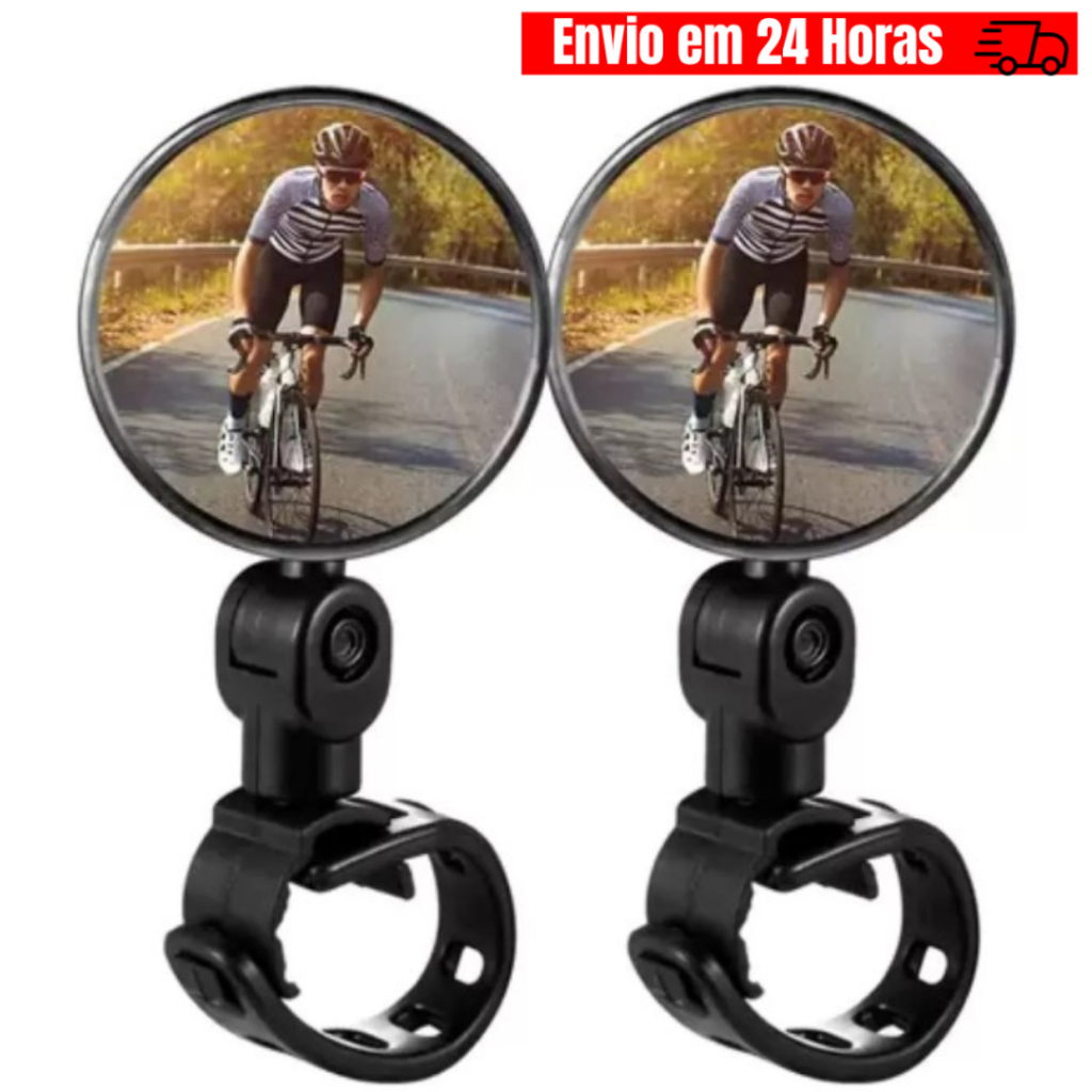 Espelho Retrovisor De Bicicleta Guidão Universal Ciclismo Bike 360º Redondo Convexo