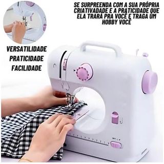 Mini Máquina De Costura Reta Portátil Com Pedal 110v/ 220v em Oferta na Shopee