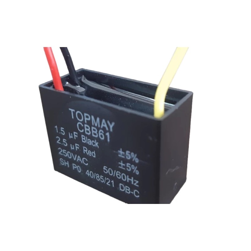 Capacitor Ventilador 1,5 + 2,5UF / 250V 3 Fios para diversas marcas e modelos de ventiladores