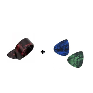 Kit 1 Dedeira Dedal Viola + 2 Palhetas Violão Cavaco Guitarra em Oferta na Shopee