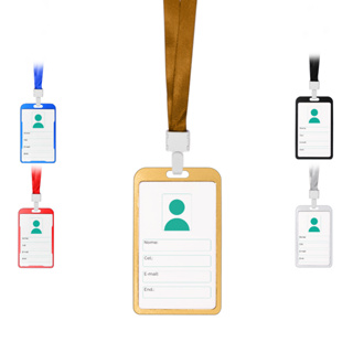 Porta Crachá De Alumínio + Cordão P/ Eventos Trabalho - Crachá de identificação em Oferta na Shopee