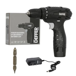 Parafusadeira e Furadeira a Bateria 12v C/ Luz de Led e Bits - DEFFER