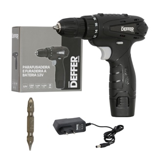 Parafusadeira e Furadeira a Bateria 12v C/ Luz de Led e Bits - DEFFER em Oferta na Shopee