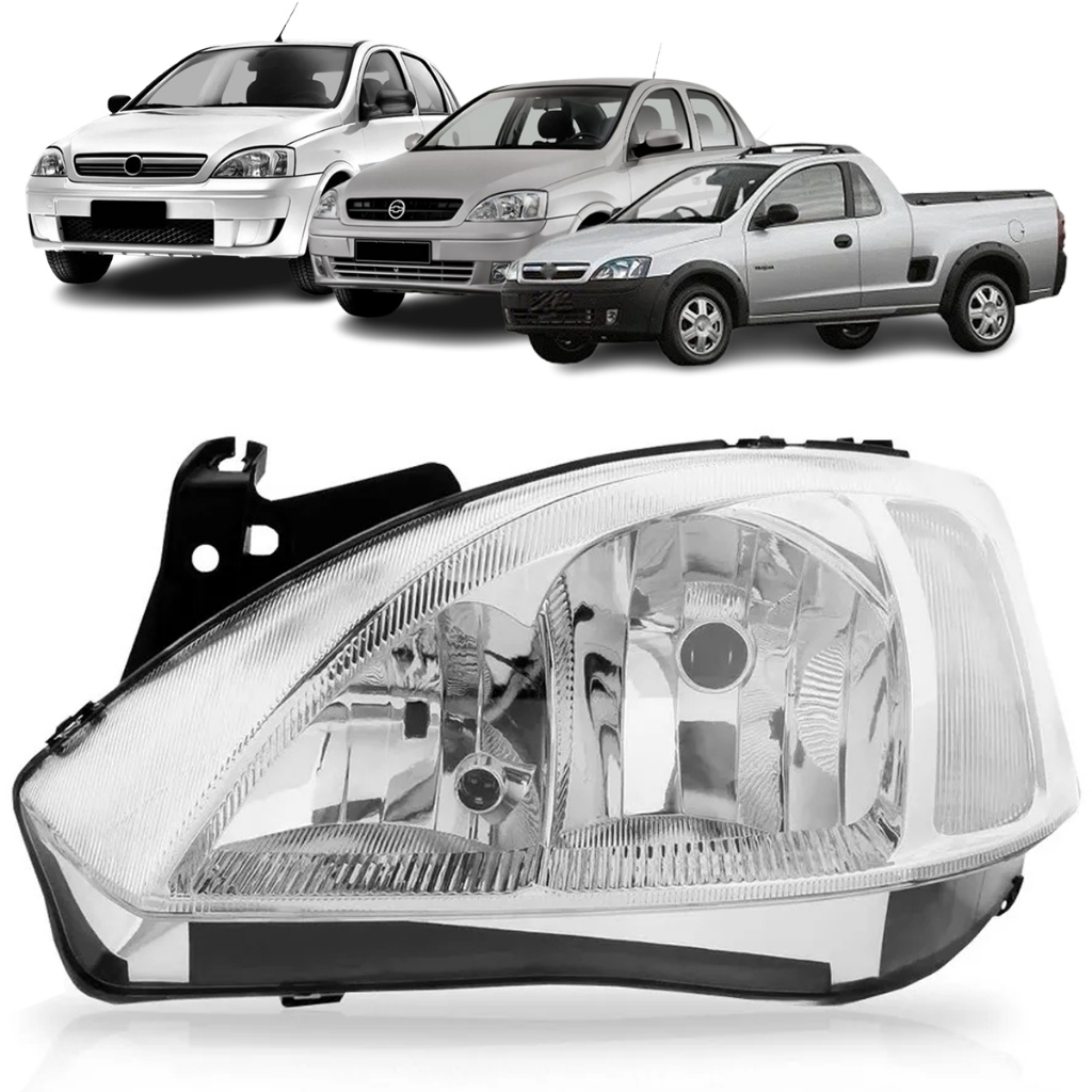 Farol Corsa Montana 2003 2004 2005 2006 2007 2008 2009 2010 2011 2012 Cromado em Oferta na Shopee