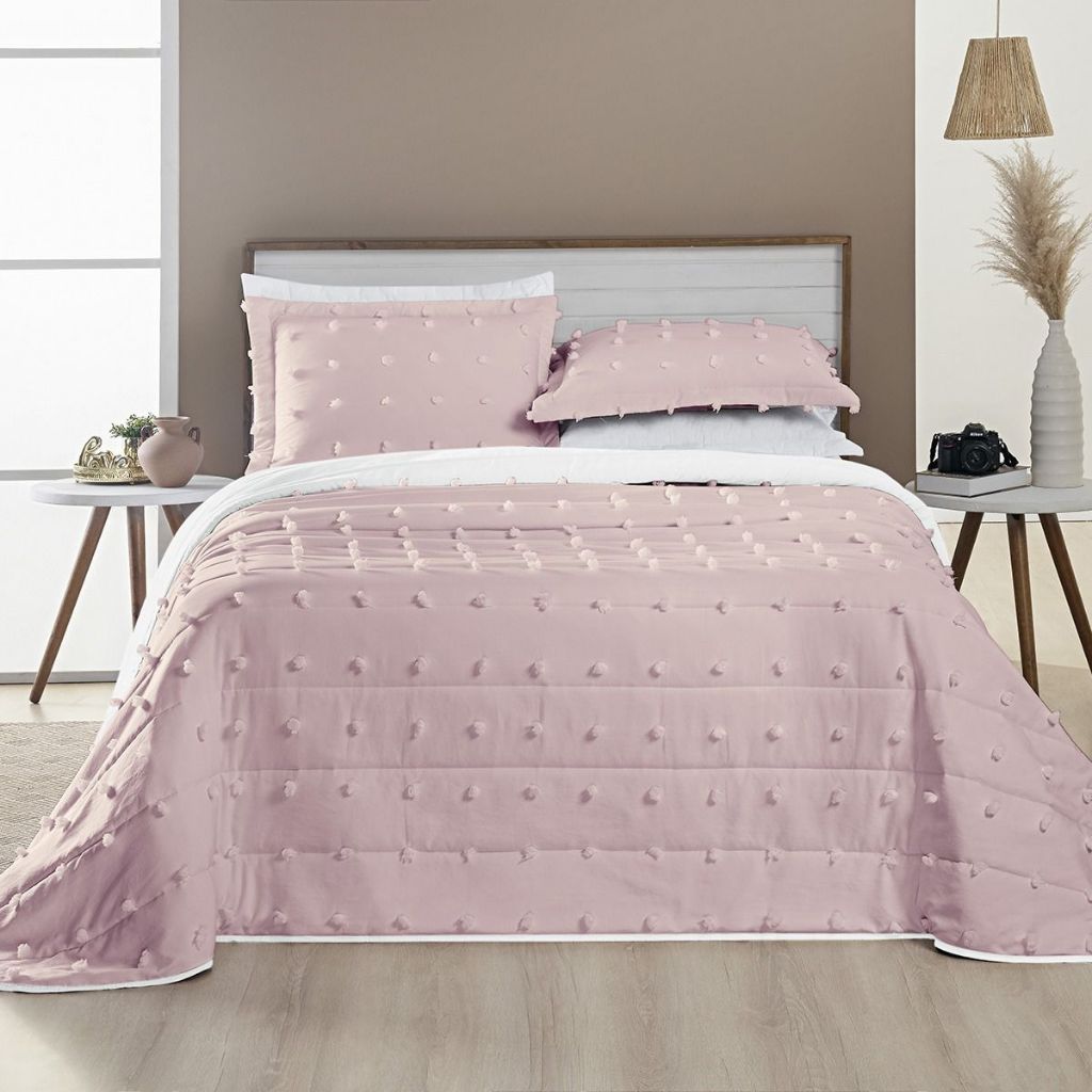 Cobre Leito Pompom 2 e 3 Peças Solteiro Casal Queen King Dupla Face Blogueira em Oferta na Shopee