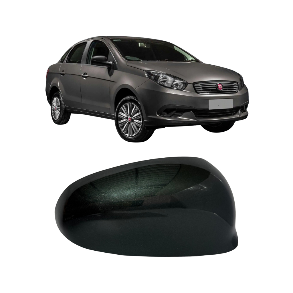 Capa Moldura Retrovisor Grand Siena 2012 à 2021 Padrão Original Cinza Cromo Direito