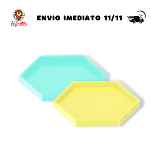 Kit C/ 2 Un Bandeja Decorativa Sextavada 17x17 Várias Cores