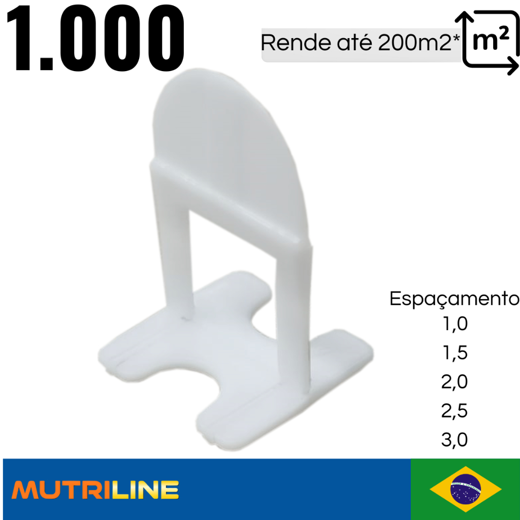 1000 Nivelador Espaçador Slim de 1,0 1,5 2,0 3,0mm Para Pisos e Porcelanatos Joinsul