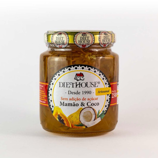 Doce de Mamão com coco sem Açúcar, sem glúten e adoçado com Xilitol (250g) em Oferta na Shopee