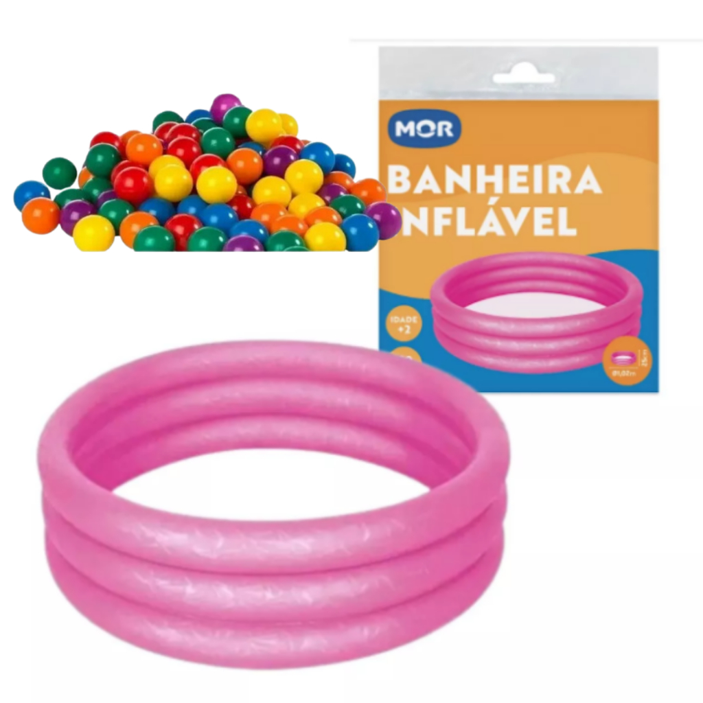 Piscina 130 Litros Com 25 Bolinhas Banheira Mor Infantil em Oferta na Shopee
