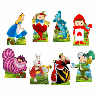 Alice no país das maravilhas Kit 8 Displays De Mesa 20CM totens de Decoração em Mdf kit festa em Oferta na Shopee