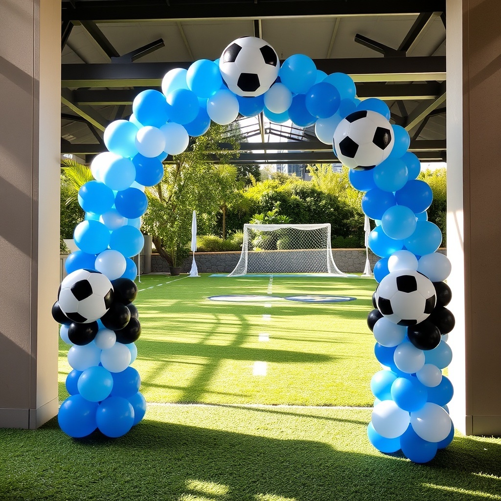 Kit 150 Balões Redondo Tema Grêmio Futebol Azul + Branco + Preto Bexiga Balao festa de aniversário