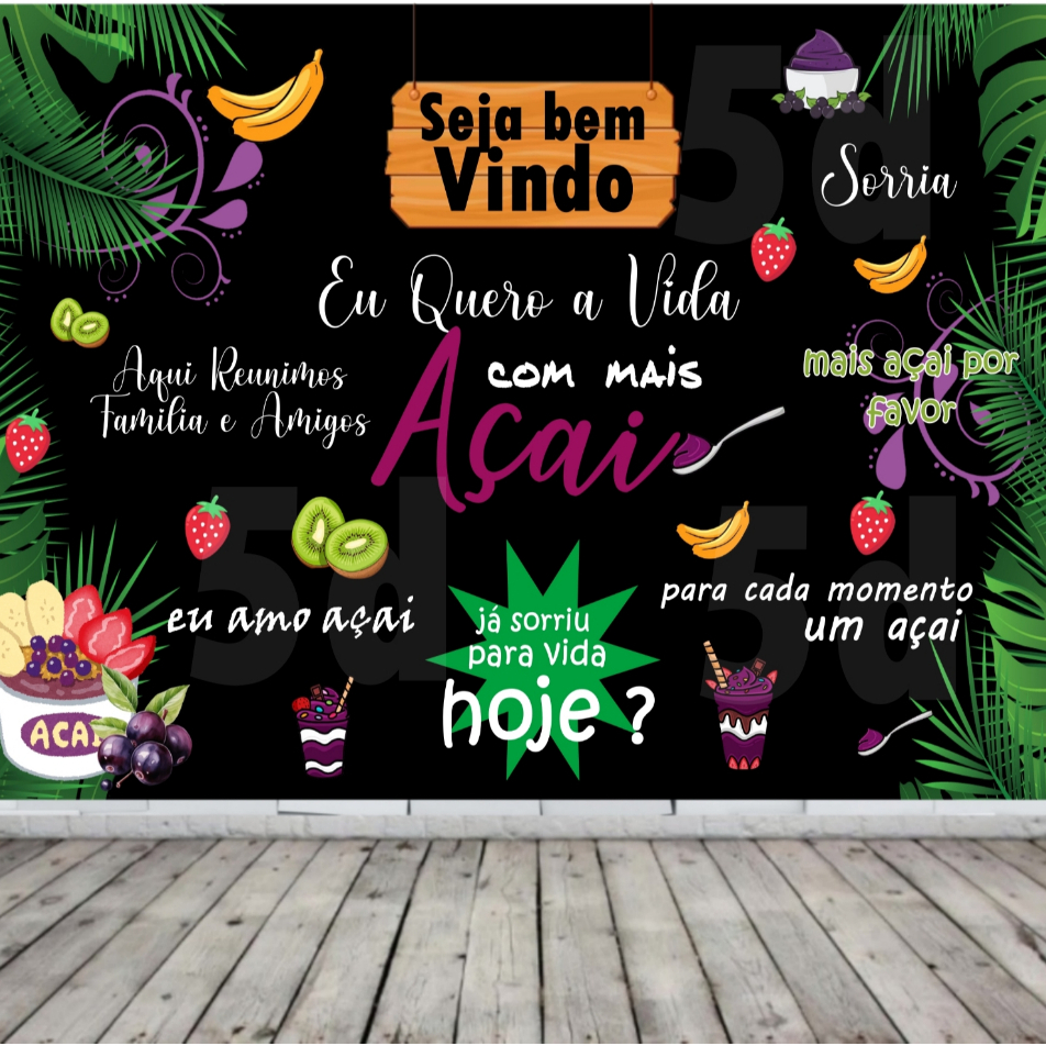 Papel de Parede Adesivo 3d Frases Açai Lavável Auto Colante Tamanho Personalizado em Oferta na Shopee