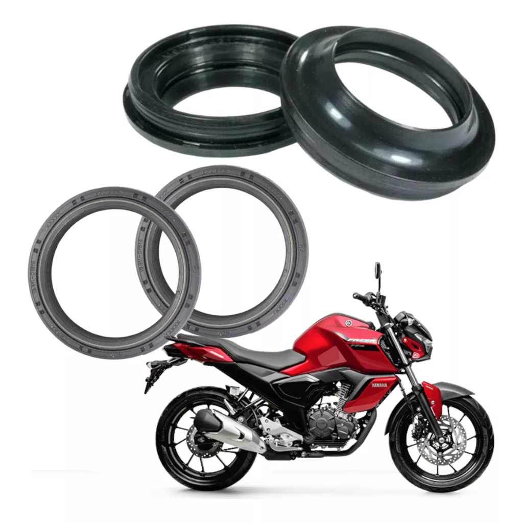 Retentor De Bengala + Guarda Pó Yamaha Fz15 Fazer Fz-15 23...