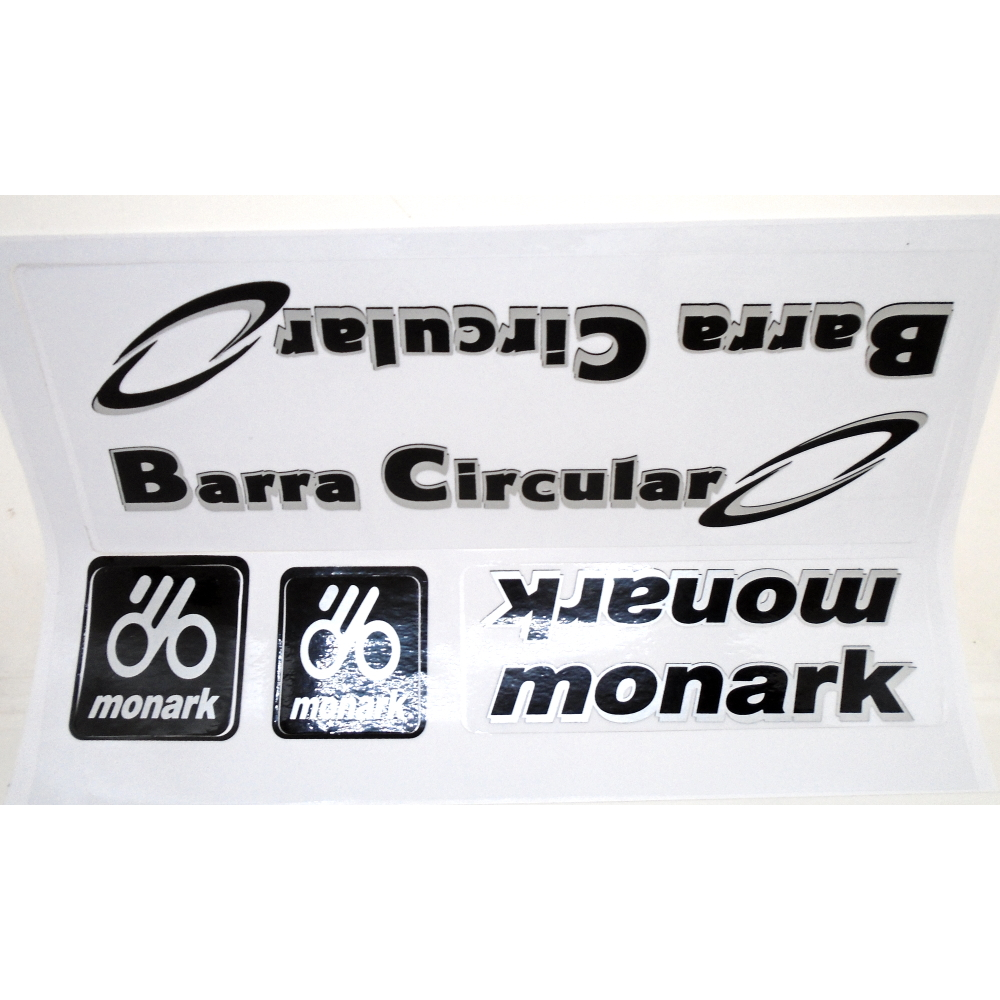 Cartela de Adesivo Monark Barra Circular Preto.