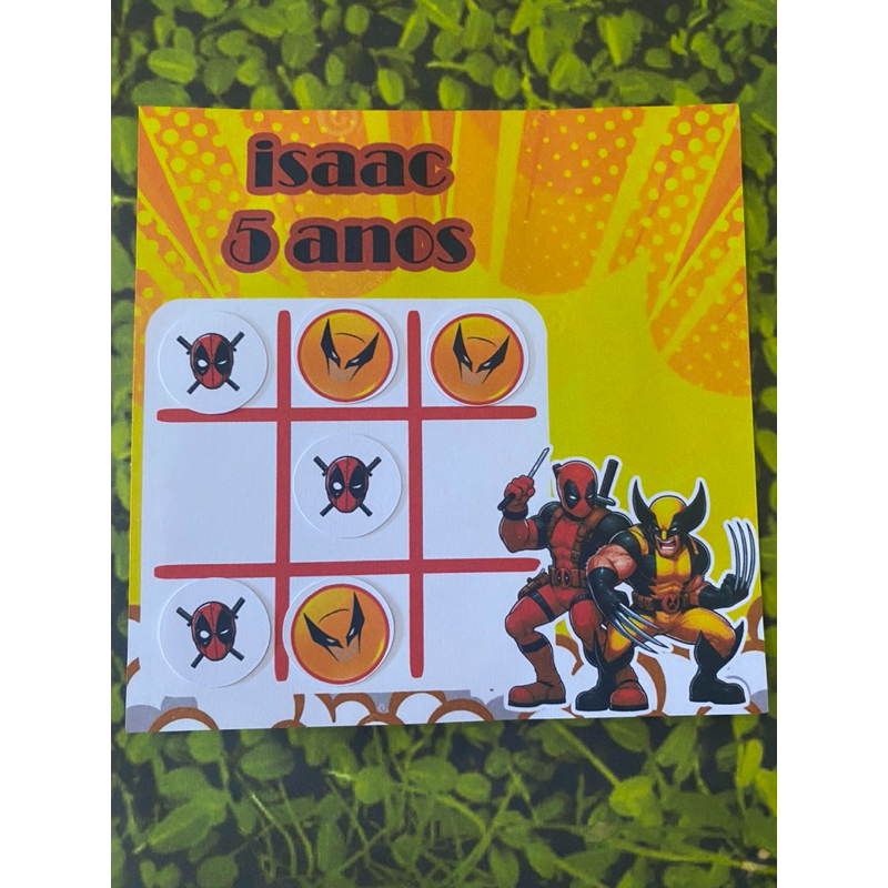 Kit Jogo da Velha E Jogo da Memória Wolverine e Deadpool 30 Peças