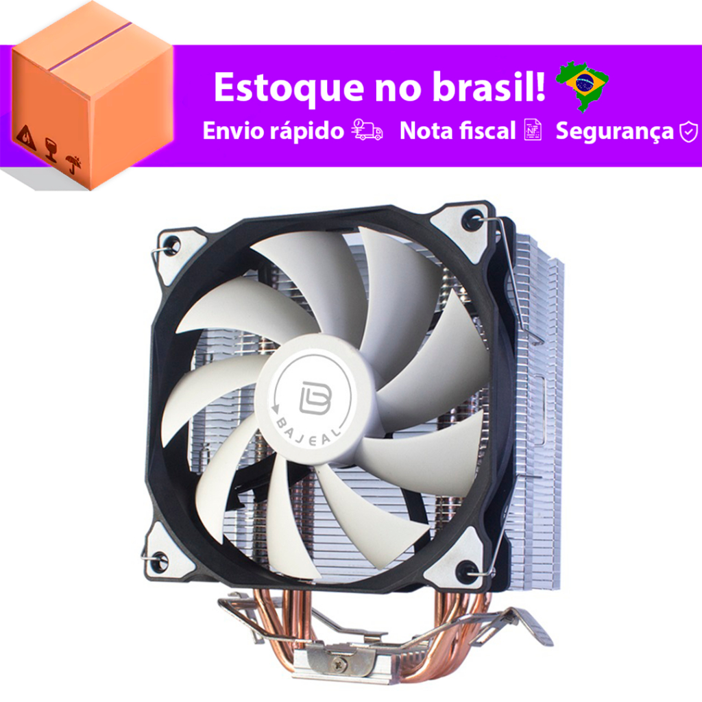 Air Cooler RGB Para Processador BAJEAL A400 120mm Universal para Intel / Amd / Xeon
