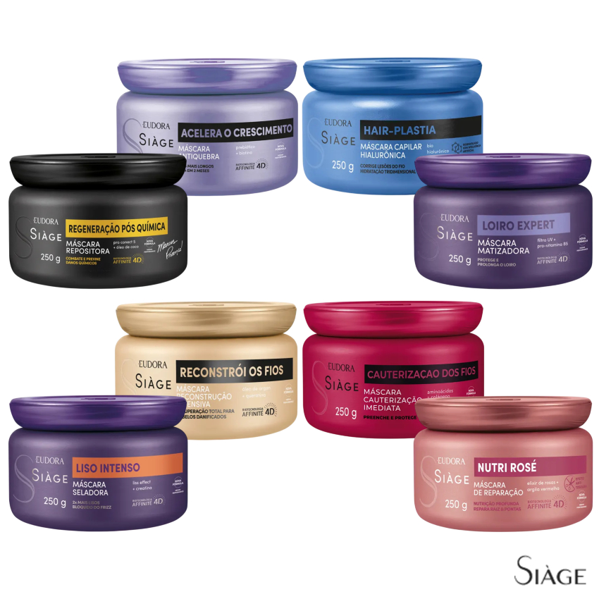 Máscara Capilar Eudora Siàge 250g: Reconstrói os Fios, Pro Cronology, Cauterização dos Lisos, Liso Intenso e Mais em Oferta na Shopee