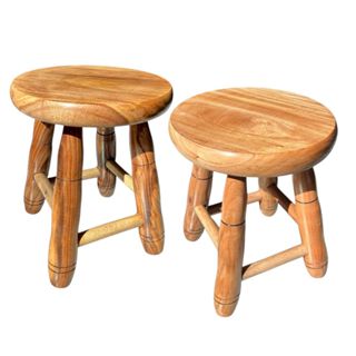 2 Banquinho De Madeira Banqueta Pequena Tamborete 29cm Alt em Oferta na Shopee
