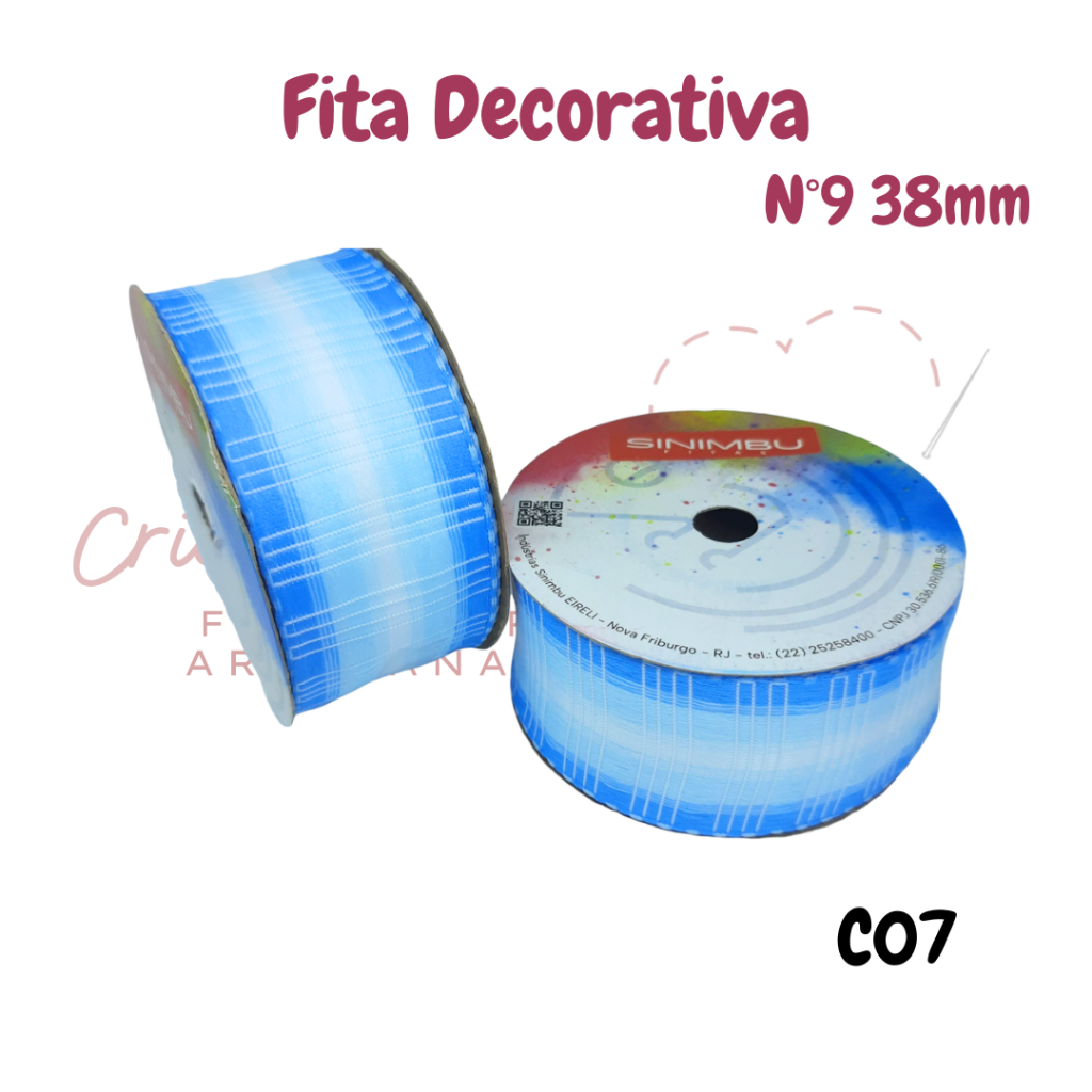 Fita decorativa Sinimbu rolo 10 metros N9(38mm) - Ref: 1979/38 em Oferta na Shopee