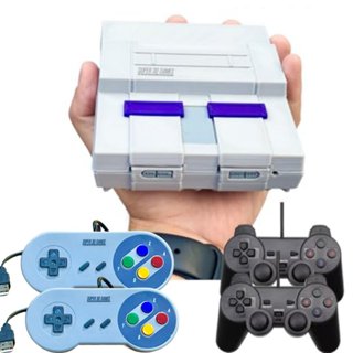 Mini Retro Super Nintendo Snes com 4 controles e mais de 150 mil jogos Super 3D Games em Oferta na Shopee