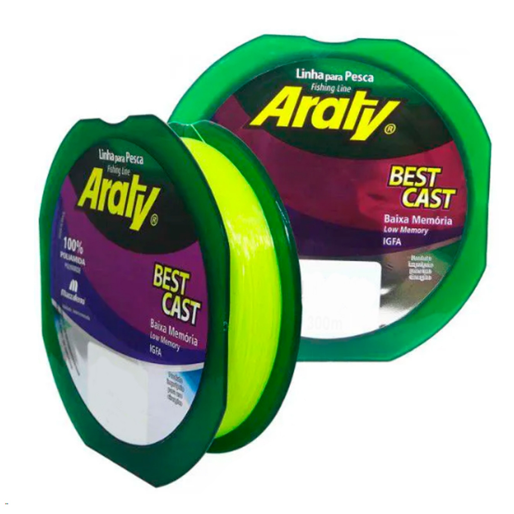 Linha Monofilamento Soft Araty Best Cast 300mts - Mazzaferro 0,33mm Amarelo