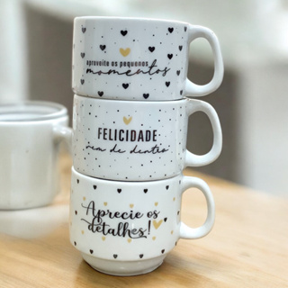 KIT XICARA DE CHA HOTEL DECORADA DE PORCELANA- 200 ml- GRATIDAO SORTIDO- em Oferta na Shopee