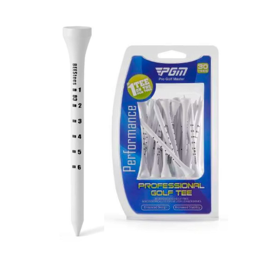 Tee para Golfe de Madeira Profissional 83mm PGM c/ 30 Unids