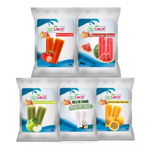 Kit 5 Kg De Gelo De Sabor Os Mais Vendidos Tecsabor