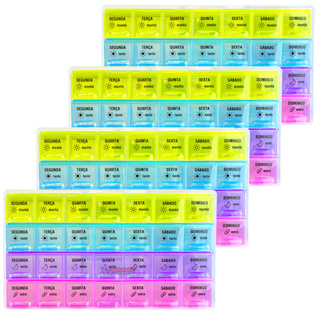 Kit 4x Porta Comprimido Vitamina Remédio Semana Caixa Organizadora em Oferta na Shopee