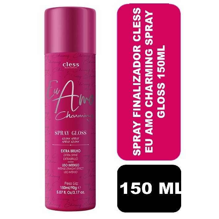 Spray Gloss Finalizador  Eu amo Charming Cless 150 ml em Oferta na Shopee