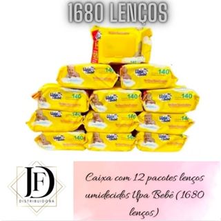 Kit 1680 lenços/Toalhas umedecidas Upa bebe caixa com 12 pacotes 140 und cada em Oferta na Shopee