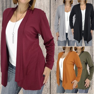 Cardigan Cardigã Casaquinho Manga Longa Feminino Meia Estação Viscolycra Kimono Casaco de Malha em Oferta na Shopee