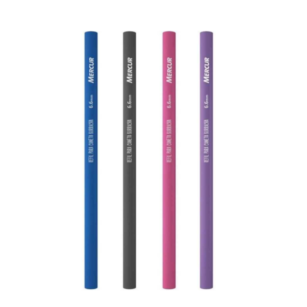 Kit 04 Borrachas Refil 6.6mm Para Caneta Borracha Mercur