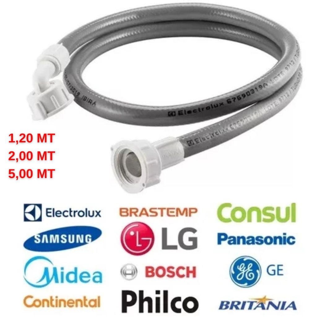 Mangueira Maquina Brastemp Consul Elétrolux Lavar Entrada Água Lavadora Universal em Oferta na Shopee