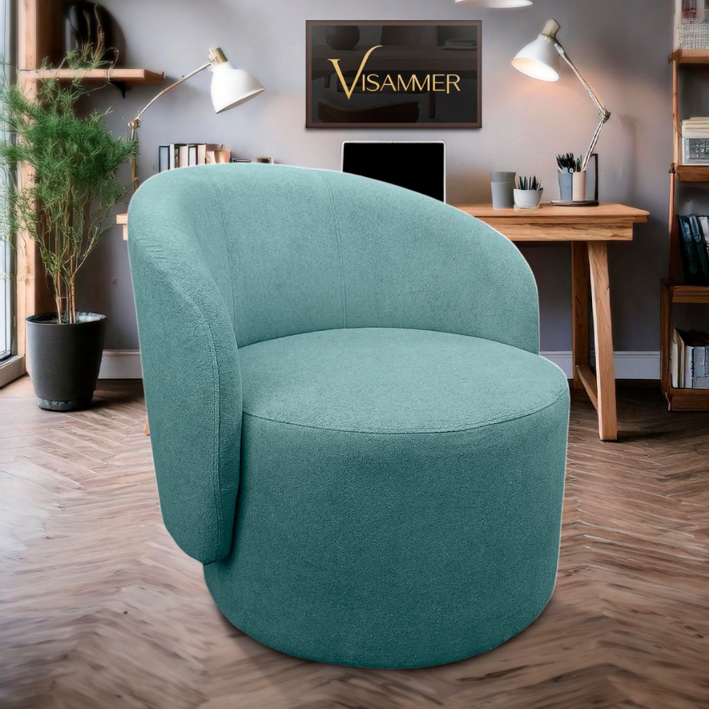 Poltrona Orgânica Boucle Lisa Luxuosa Elegante Várias Cores Para QuartoSala Estar Recepção Visammer