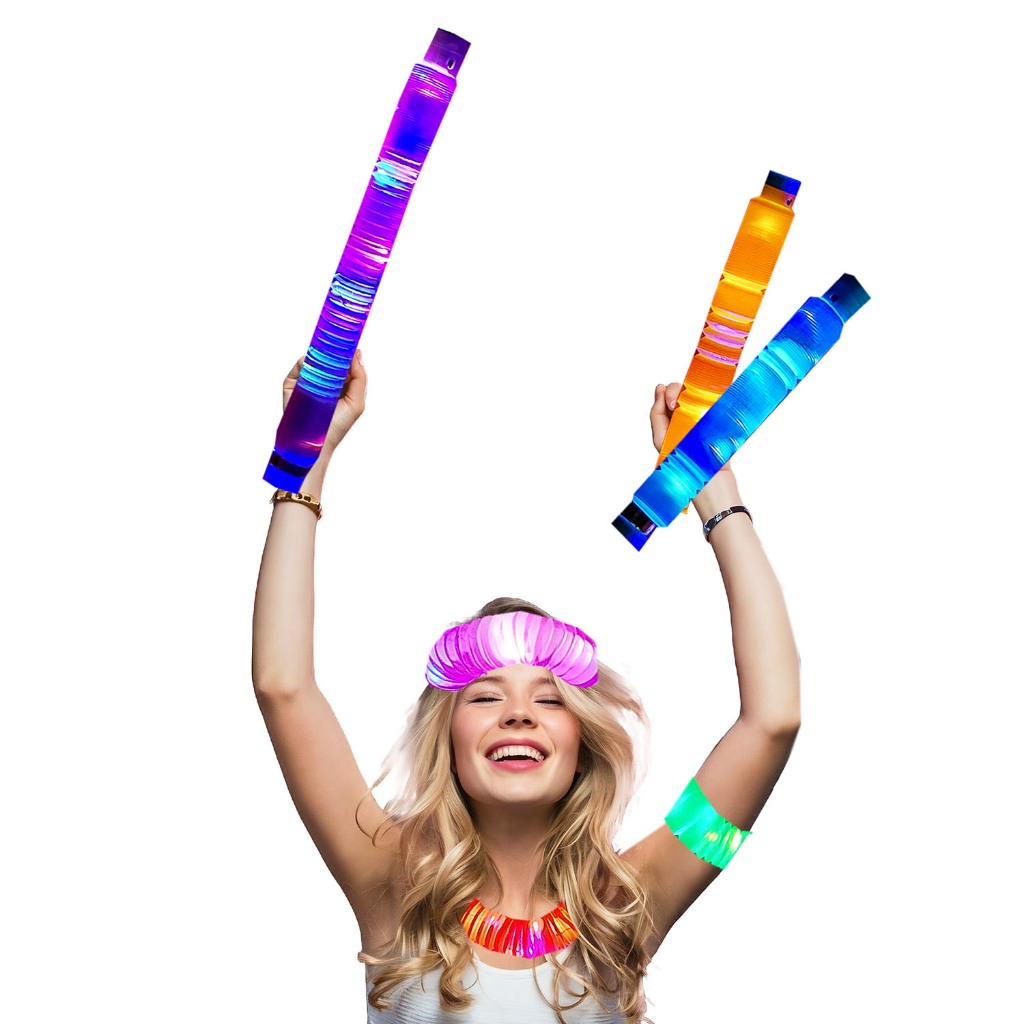 Bastão Led Luminoso Pop Tubes Kit 6 Cores - Show Festa Balada Casamento Carnaval Decoração