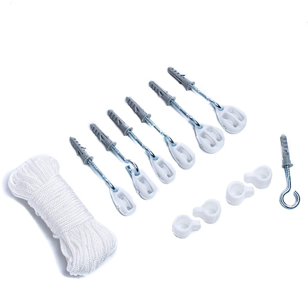 Varal De Teto Kit Com Corda De Algodão 15m Trifixi - Home & Living