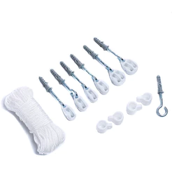 Varal De Teto Kit Com Corda De Algodão 15m Trifixi