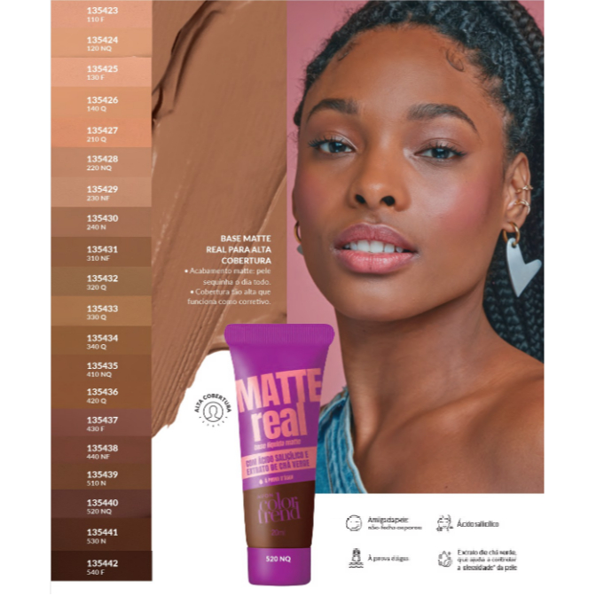 Base Líquida Matte Real Avon Color Trend 20 ml cada Várias Cores em Oferta na Shopee