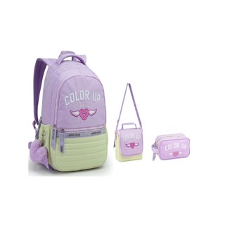 KIT DE MOCHILA COMPLETO MOCHILA LANCHEIRA TERMICA ESTOJO DUPLO COLOR UP