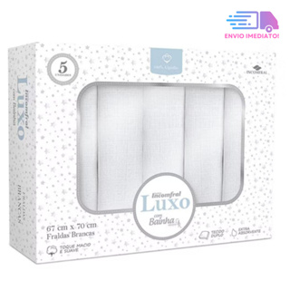 Kit 5 Fraldas Luxo de Pano com Bainha Incomfral Caixa em Oferta na Shopee