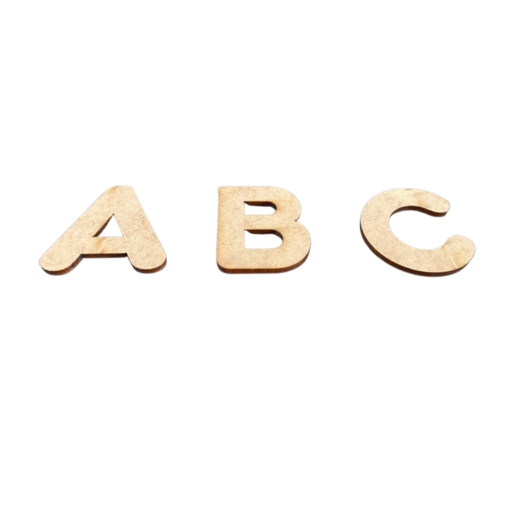 Letras Alfabeto Educativo Pedagógico Divertido em MDF Cru