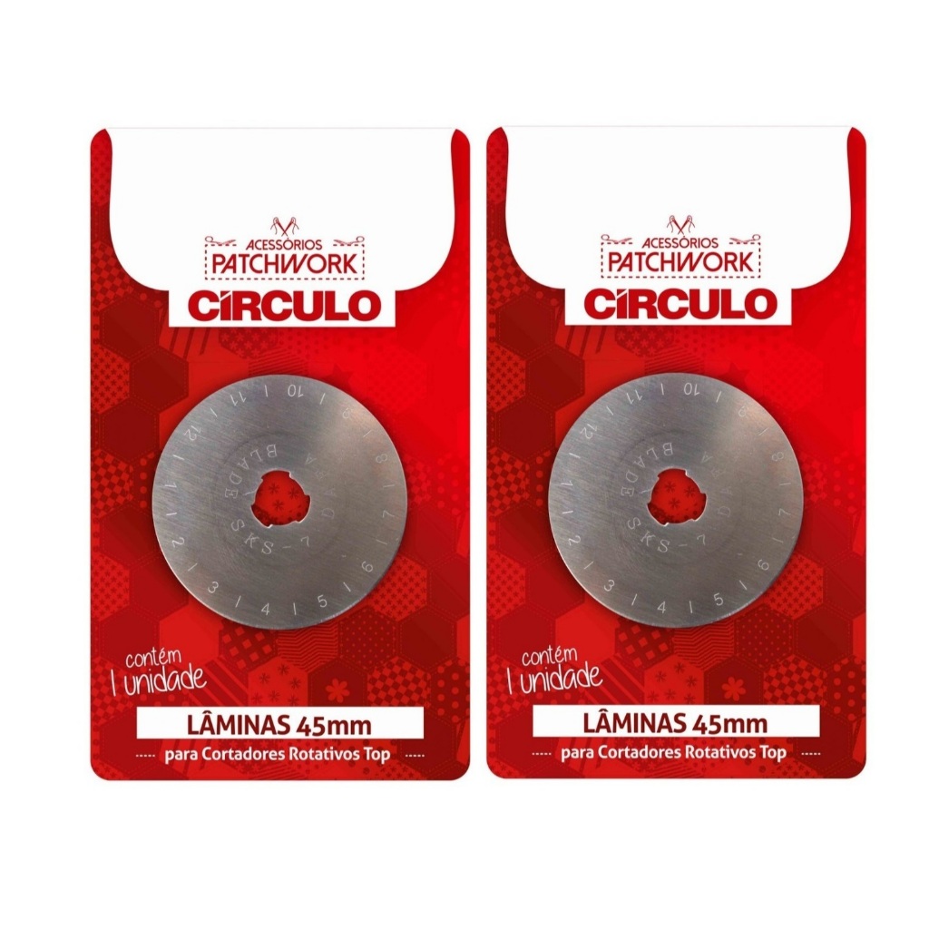 Lâminas Corte Cortador Circular Disco 45mm Kit 2 Patchwork 283991 Cor 20 Circulo Lâmina De Reposição