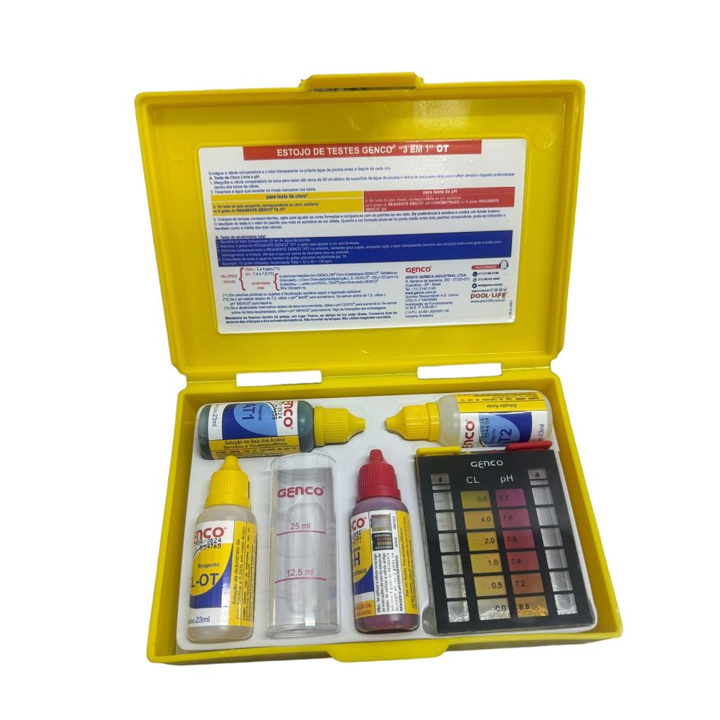 Estojo Teste Para Piscinas 3 Em 1 Genco em Oferta na Shopee