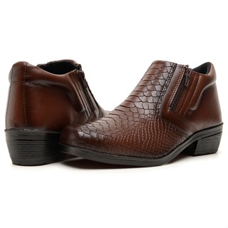 Bota Social Masculina Detalhe Em Zíper com Sola de Borracha Clássico Tecido Escamado em Oferta na Shopee