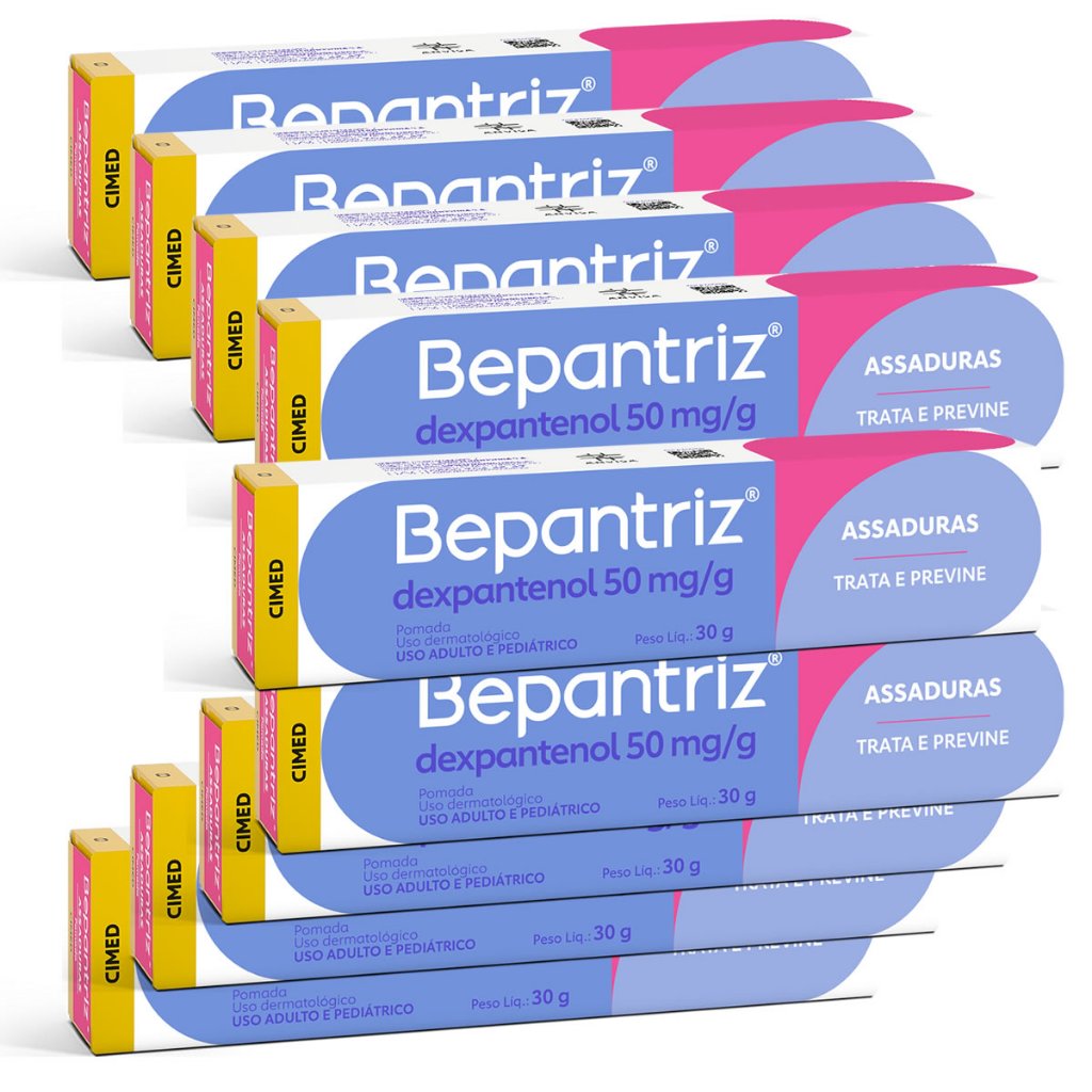 Kit 9 Bepantriz Pomada Dermatológica Dexpantenol com 30g em Oferta na Shopee