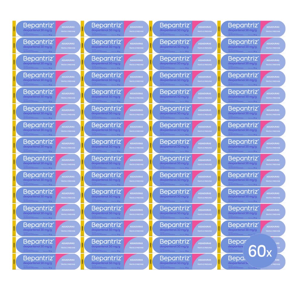 Kit 60 Bepantriz Pomada Dermatológica Dexpantenol com 30g em Oferta na Shopee